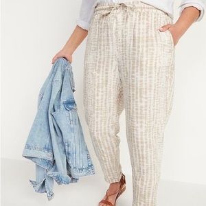 Linen blend cropped pants - XL